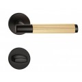 Manere usi TIME LINEAR cu rozeta wc negru - auriu satin