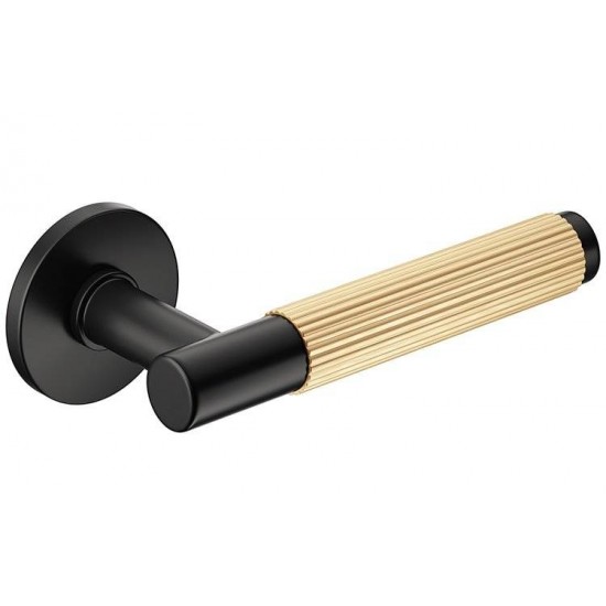 Manere usi TIME LINEAR cu rozeta wc negru - auriu satin