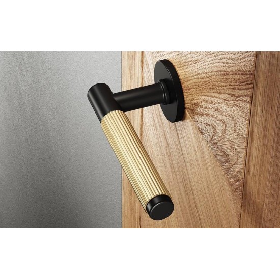 Manere usi TIME LINEAR cu rozeta yala negru - auriu satin