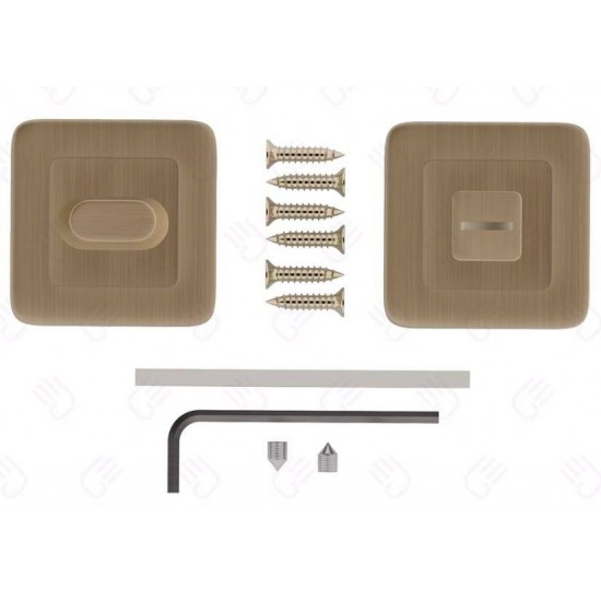 Set rozete bronz patinat lucios patrate wc
