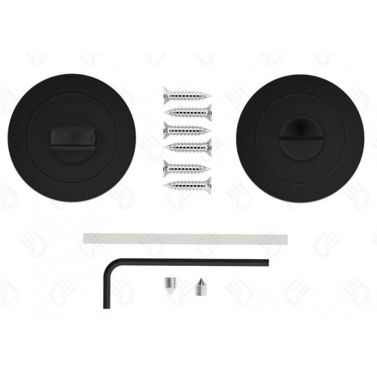Set rozete negre rotunde wc