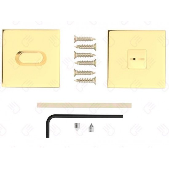 Set rozete auriu lucios patrate wc