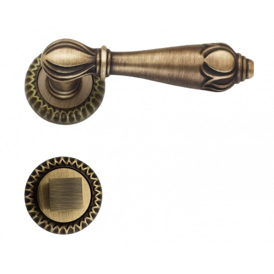 Manere usi INCANTO R bronz patinat mat cu rozeta wc