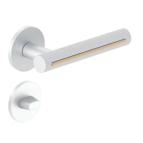 Manere usi MODERNO ( ELEGANZA ) alb auriu cu rozeta wc