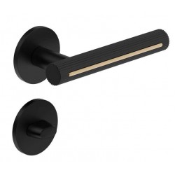Manere usi MODERNO ( ELEGANZA ) negru auriu cu rozeta wc