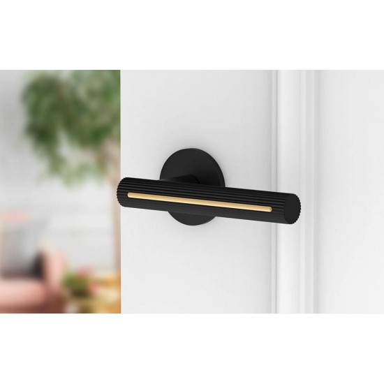 Manere usi MODERNO ( ELEGANZA ) negru auriu cu rozeta wc