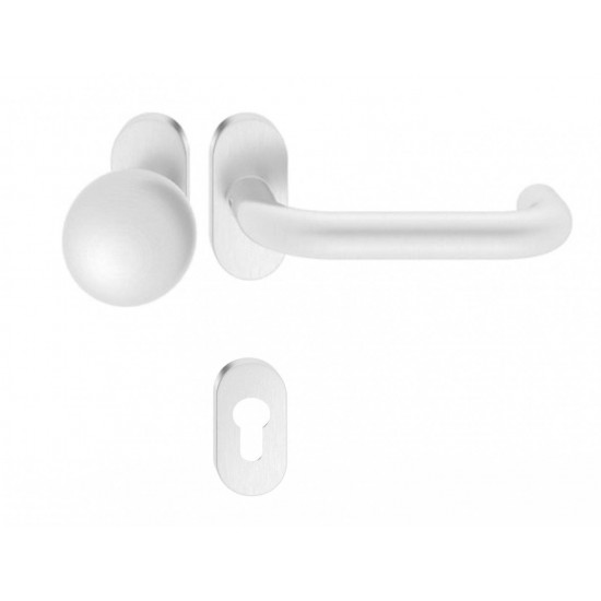 Manere usi + buton fix Rondo (Jowisz) inox rozeta ovala yala