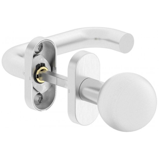 Manere usi + buton fix Rondo (Jowisz) inox rozeta ovala yala