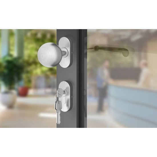 Manere usi + buton fix Rondo (Jowisz) inox rozeta ovala yala