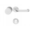 Manere usi + buton fix Rondo 2 (Jowisz) inox rozeta yala