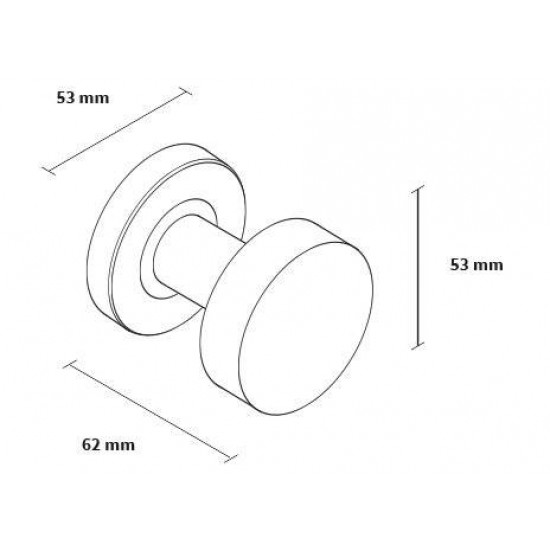 Manere usi + buton fix Rondo 2 (Jowisz) inox rozeta yala