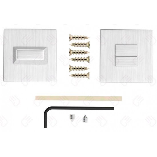 Set rozete crom satin patrate wc