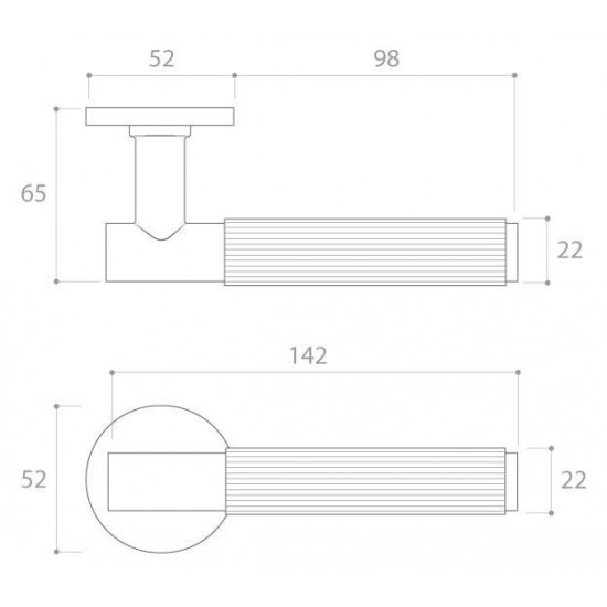 Manere usi TIME LINEAR cu rozeta yala auriu satin