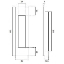 Maner ingropat dreptunghiular crom satin ( Enger )