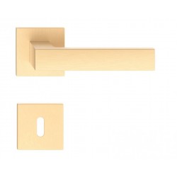 Manere usi CUBE slim auriu satin cu rozeta cheie