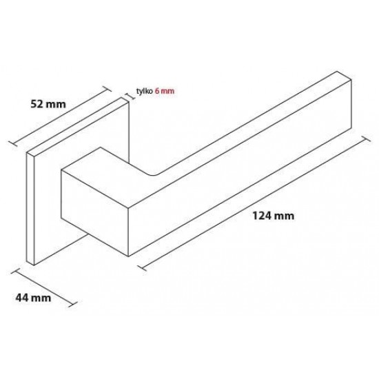 Manere usi CUBE slim auriu satin cu rozeta wc