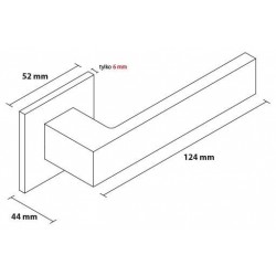 Manere usi CUBE ( FOCUS ) slim titan cu rozeta cheie