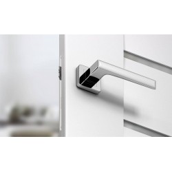 Manere usi Deco crom lucios decor alb cu rozeta cheie