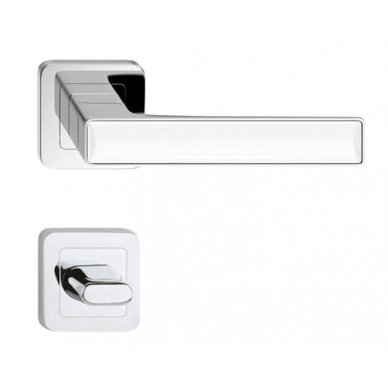 Manere usi Deco crom lucios decor alb cu rozeta wc