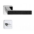 Manere usi Deco crom lucios cristale negre cu rozeta wc