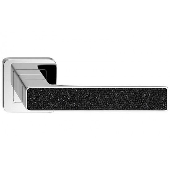 Manere usi Deco crom lucios cristale negre cu rozeta wc
