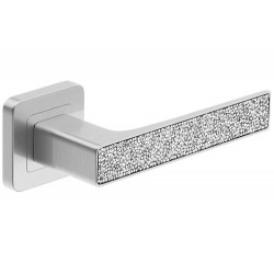 Manere usi Deco nichel cristale albe cu rozeta cheie