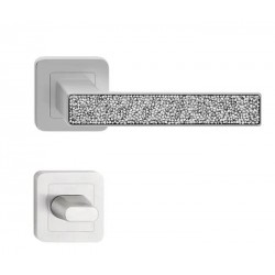 Manere usi Deco nichel cristale albe cu rozeta wc