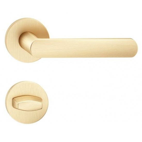 Manere usi Luna R slim auriu satin cu rozeta wc